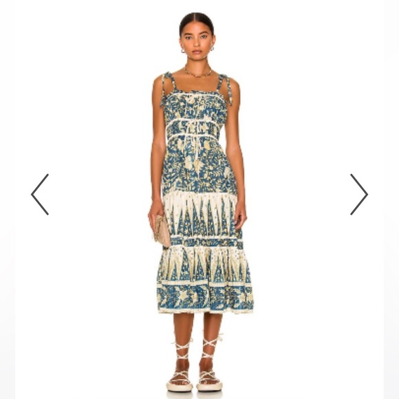 Ulla Johnson Dresses & Skirts - Ulla Johnson Blue and Cream Printed Midi Dress